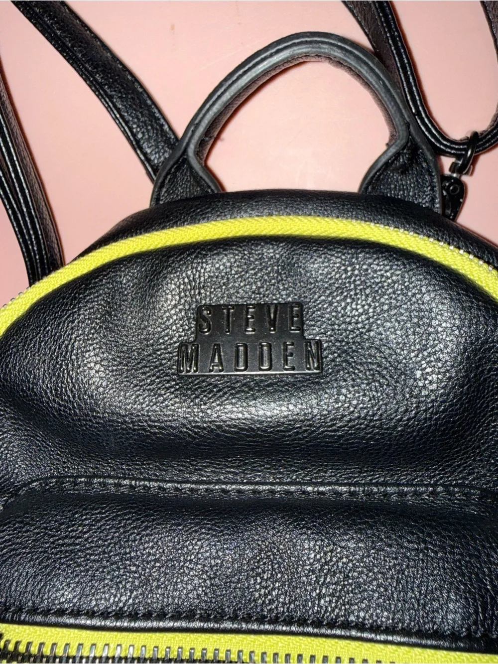 Steve Madden Black Mini purse with Neon Yellow Trim - Casual Crossbody Style
